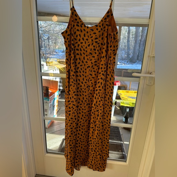 Everly Orange and Black Midi Dress - Picture 2 of 5